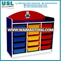 15 Trays Manipulatives Storage unit kids toy furniture children cabinet kindergarten Malaysia