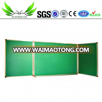 Classroom magnetic green board with pencil groove chalk writing board folding double face green board